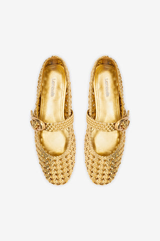 Verona New Macrame In Gold Metallic Leather