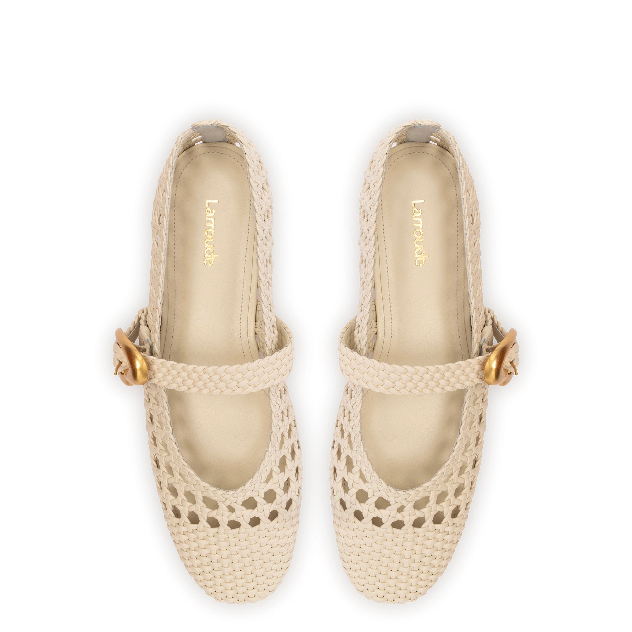 Verona Macrame Ballet Flat In Ivory Leather