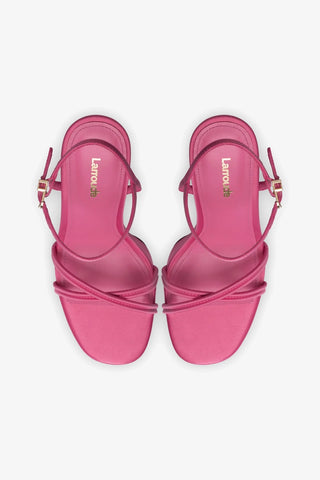 Annie Platform Sandal In Pink Satin