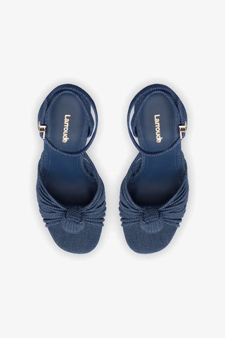 Valerie Platform Sandal In Blue Denim