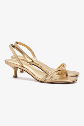 Mini Annie Sandal In Gold Metallic Leather