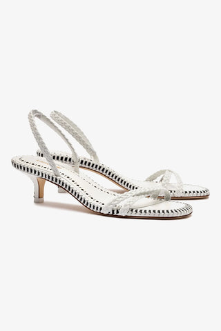 Mini Annie Sandal In White Leather