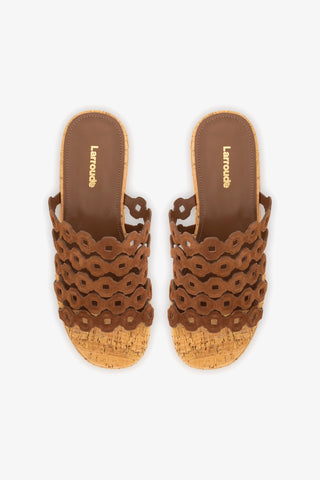 Charli Mule In Burnt Umber Suede