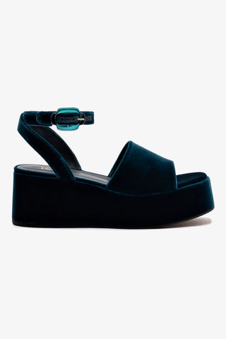 Charli Flatform Sandal In Deepsea Velvet