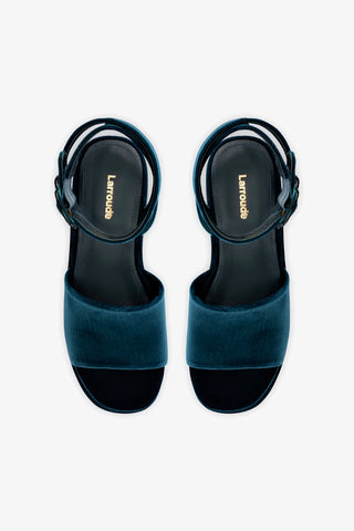 Charli Flatform Sandal In Deepsea Velvet