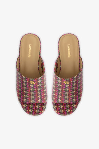 Charli Mule In Pink Vichy Patent Leather