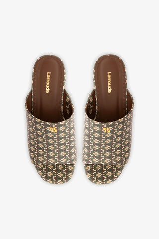 Charli Mule In Seaweed Vichy Patent Leather