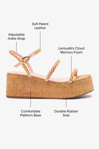 Gio Milanina Flatform In Tulip Patent Leather and Natural Cork