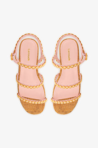 Gio Milanina Flatform In Tulip Patent Leather and Natural Cork