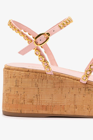 Gio Milanina Flatform In Tulip Patent Leather and Natural Cork