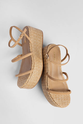 Gio Flatform Peanut Suede Flatform Larroudé