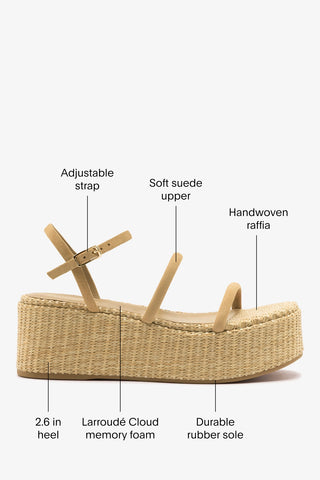 Gio Flatform Peanut Suede Flatform Larroudé