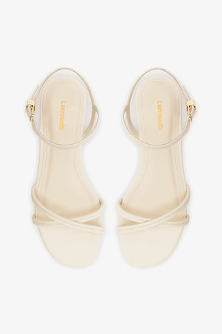 Annie Ankle Strap Sandal In Ivory Leather