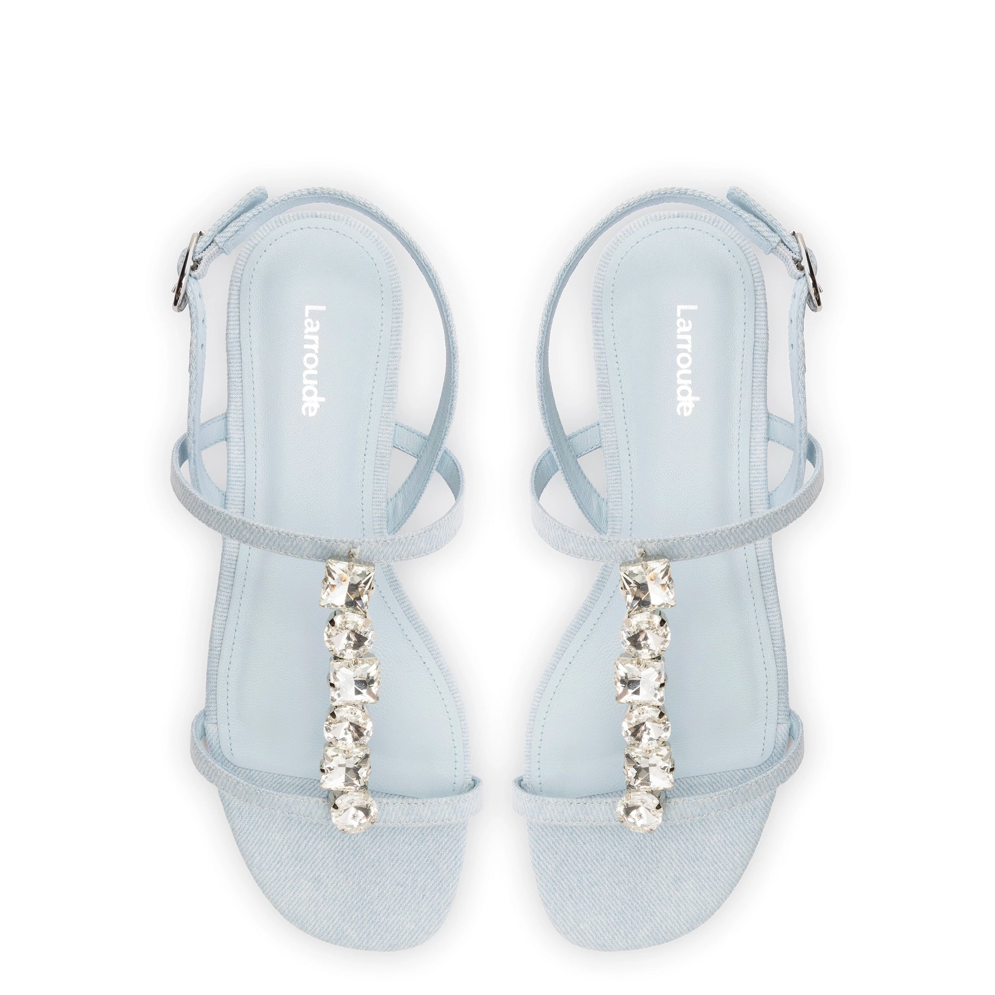 Calypso Flat Sandal In Maya Denim and Crystals