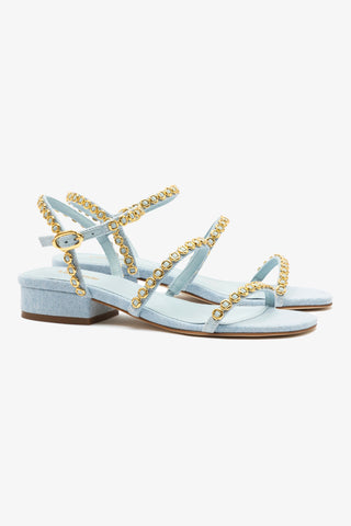 Milanina Flat Sandal In Maya Denim