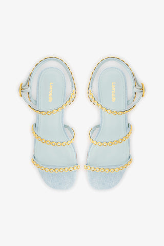 Milanina Flat Sandal In Maya Denim
