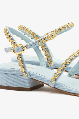 Milanina Flat Sandal In Maya Denim