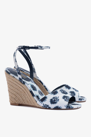 Larroudé x Jonathan Cohen Yves Wedge In Tiedye Ocean Linen