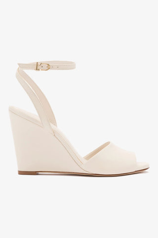 Yves Wedge In Ivory Leather