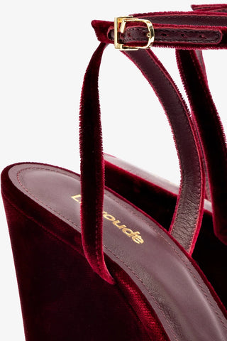 Yves Wedge In Wine Velvet