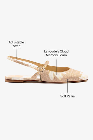 Georgina Ballet Flat In Beige Printed Raffia