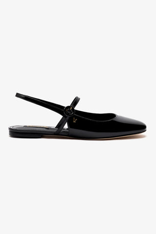 Georgina Ballet Flat In Black Patent Leather