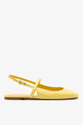Georgina Ballet Flat Lemonade Leather Flat Larroudé