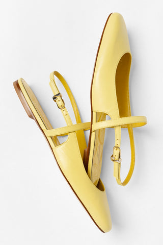 Georgina Ballet Flat Lemonade Leather Flat Larroudé