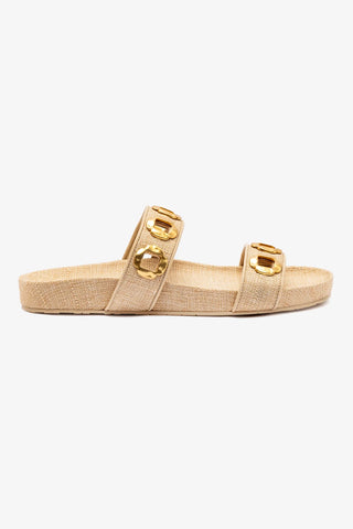 Milan Slide In Beige Raffia