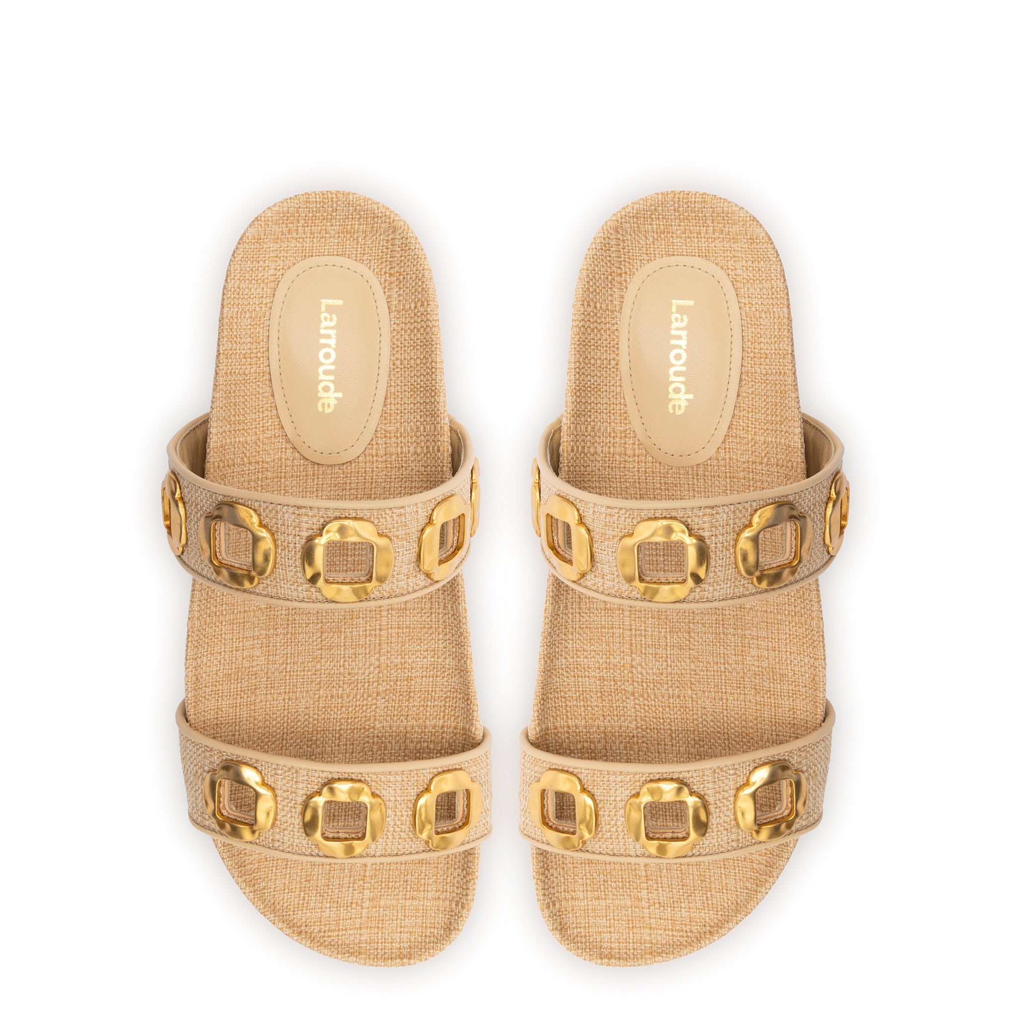 Milan Slide In Beige Raffia