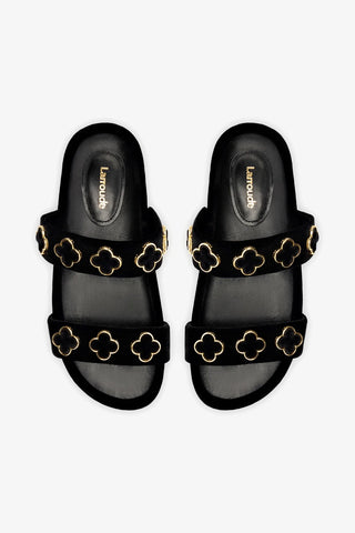 Milan Piccolo Slide In Black Velvet