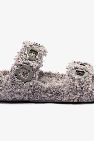 Milan Slide In Grey Faux Fur