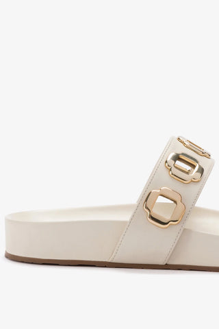 Milan Slide In Ivory Leather