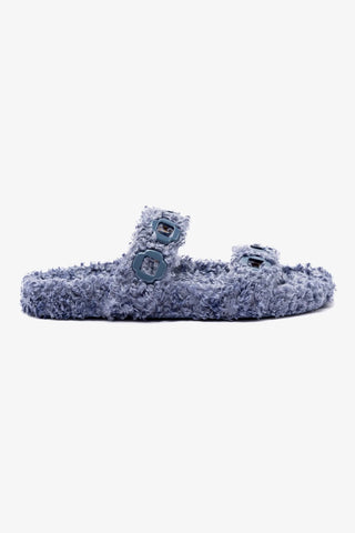 Milan Slide In Blue Faux Fur