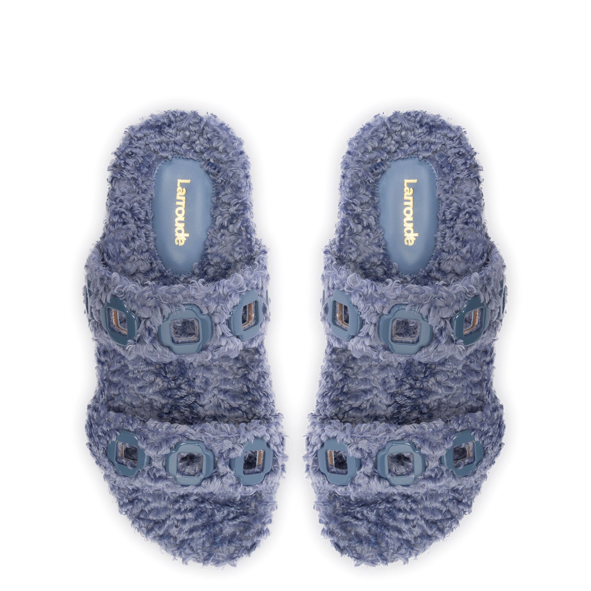 Milan Slide In Blue Faux Fur