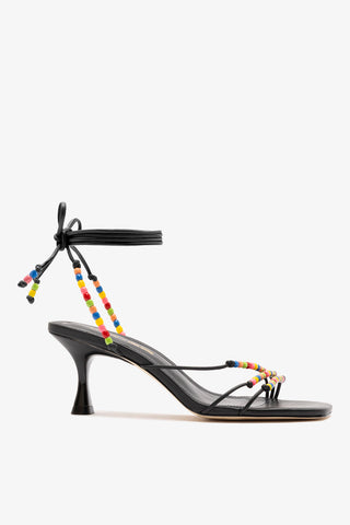 Larroudé x Ciao Lucia: Eloisa Sandal Black Leather Sandal Larroudé x Ciao Lucia