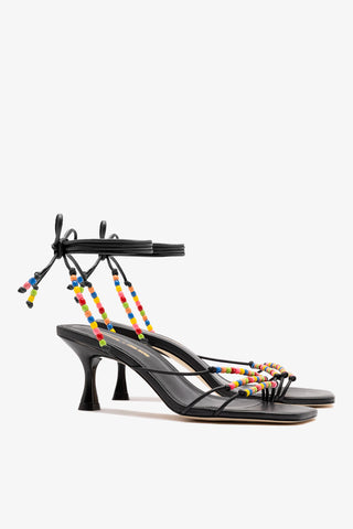 Larroudé x Ciao Lucia: Eloisa Sandal Black Leather Sandal Larroudé x Ciao Lucia