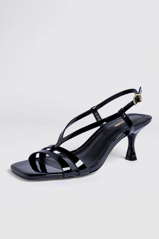 Daphne Sandal Black Patent Leather Sandal Larroudé