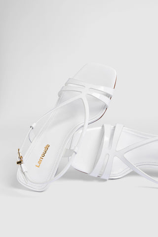 Daphne Sandal White Patent Leather Sandal Larroudé