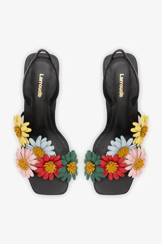 Fiore Sandal Black Leather Sandal Larroudé