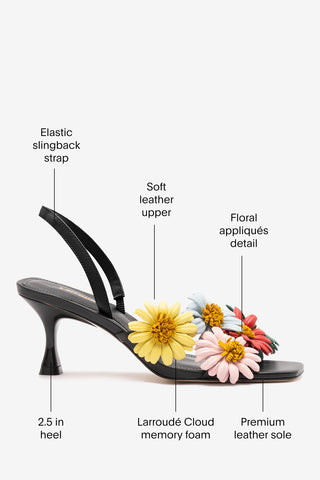 Fiore Sandal Black Leather Sandal Larroudé