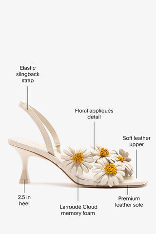 Fiore Sandal Ivory Leather Sandal Larroudé