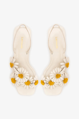 Fiore Sandal Ivory Leather Womens - Shoes - Sandals Larroudé