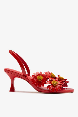 Fiore Sandal Scarlet Patent Leather Sandal Larroudé