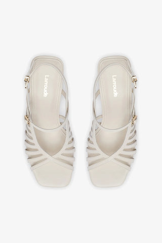 Leandra Sandal In Ivory Leather