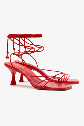 Nadia Sandal In Scarlet Leather