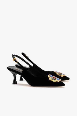 Chrissy Low Pump In Black Velvet