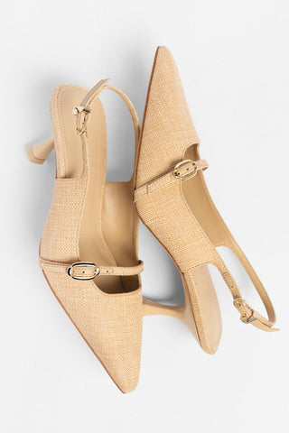 Ines Pump Beige Raffia