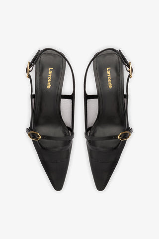 Ines Pump In Black Mesh and Leather