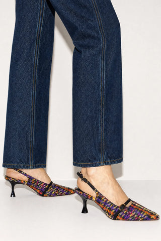Ines Pump Multicolor Printed Tweed